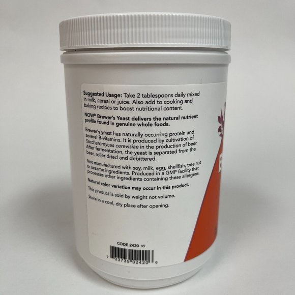 Now Brewer's Yeast Super Food 1 lb. Reduced Bitterness - Expires 02/2026 - Picture 3 of 5